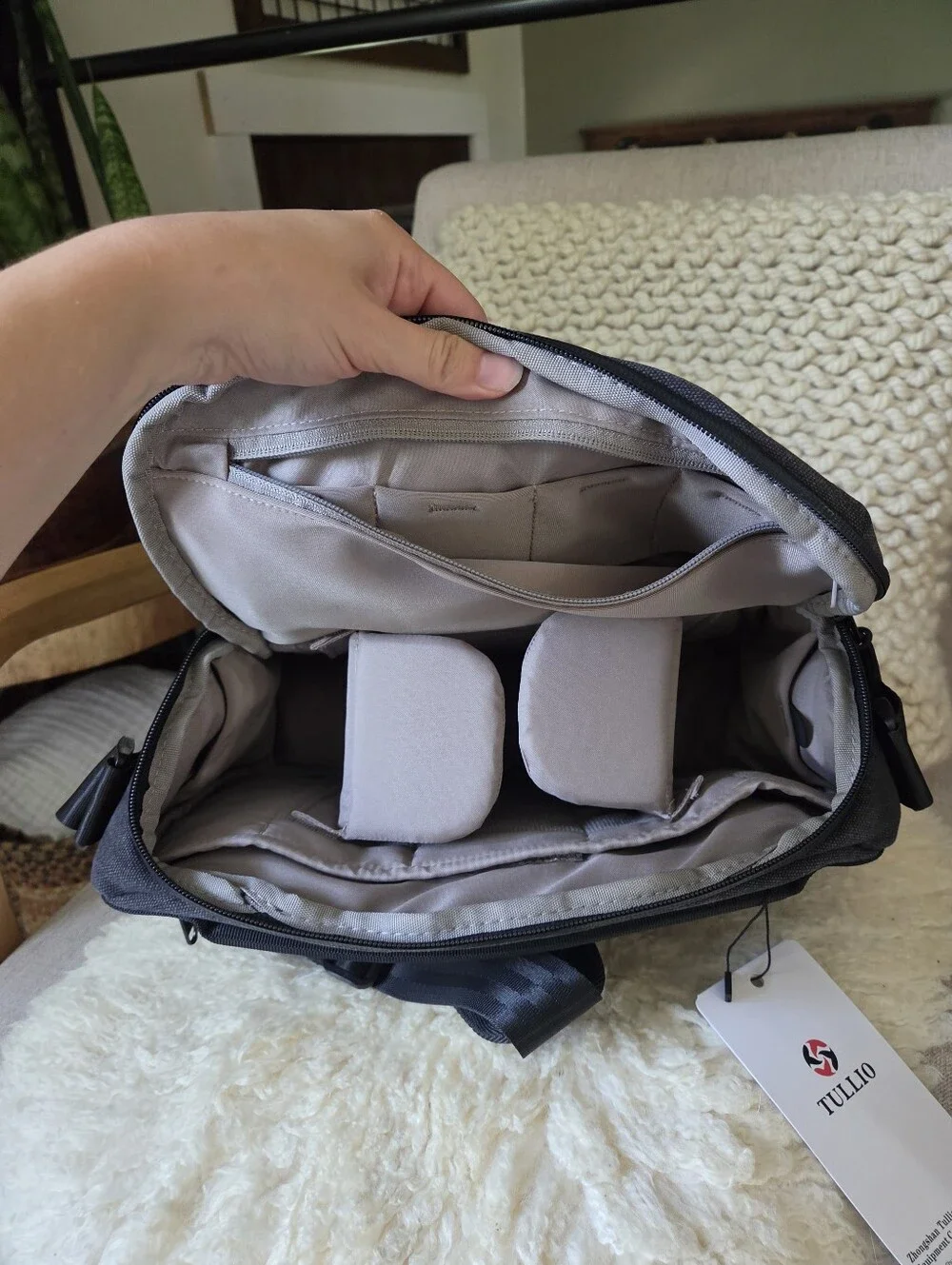 TULLIO Camera Bag Crossbody, 6L Waterproof Sling Bag